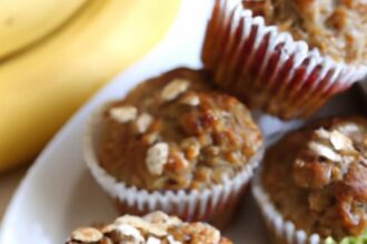 Naturally Sweet Banana Oat Muffins Made with Dates
