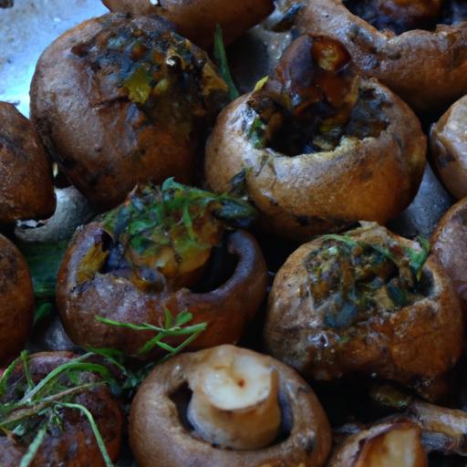 Savory Stuffed mushrooms with Garlic & Fresh Garden Herbs