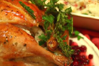 Savory Garlic Butter Roasted Turkey with Zesty Cranberry Sauce