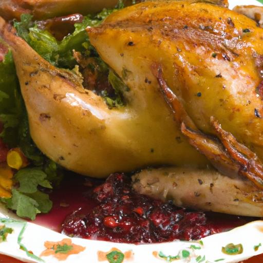 Savory Garlic Butter Roasted Turkey with Zesty Cranberry Sauce