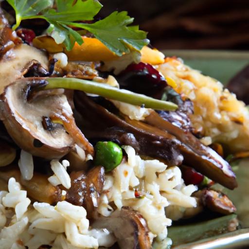 Earthy Elegance: Wild Rice with Mushrooms Delightfully Paired