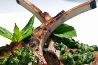 Savor Grilled Lamb Chops with Zesty Mint Pesto Twist