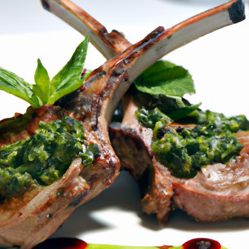 Savor Grilled Lamb Chops with Zesty Mint Pesto Twist