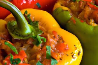 Hearty Stuffed Peppers: Flavorful Beans and Rice Recipe