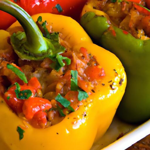 Hearty Stuffed Peppers: Flavorful Beans and Rice Recipe