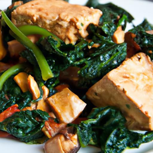 Wholesome Tofu Scramble with Spinach and Mushrooms Boost
