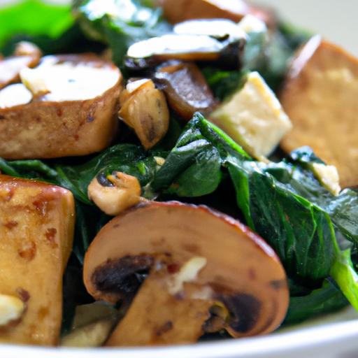 Wholesome Tofu Scramble with Spinach and Mushrooms Boost